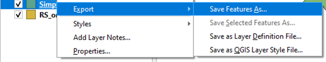 QGIS save feature as