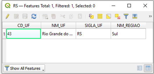 attribute table QGIS