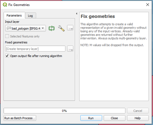 QGIS fix geometries