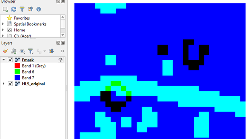 Opening and visualizing Fmask in QGIS using a Python Console simple code