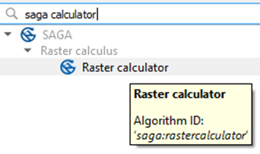 where to find SAGA Raster Calculator