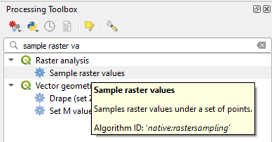 the tool sample raster values
