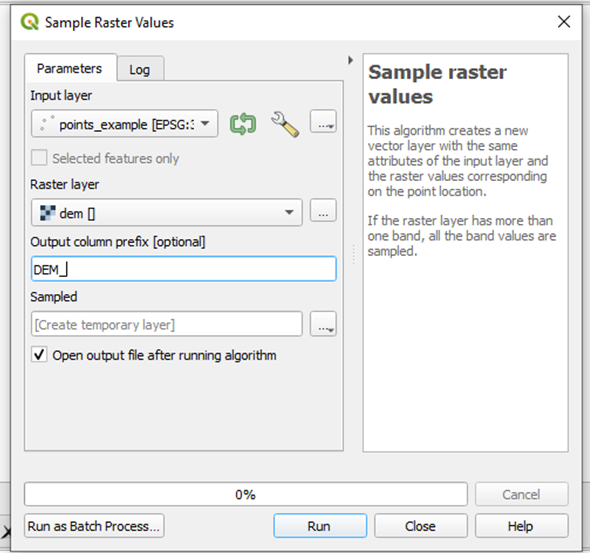 the tool sample raster values