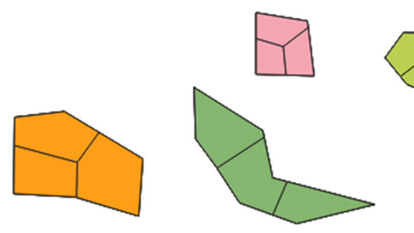 Splitting many polygons into (almost) equal parts using a simple script in PyQGIS, the Python Console of QGIS