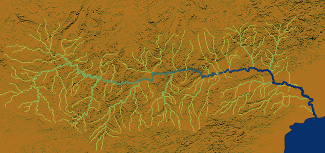interpolated line river stream QGIS
