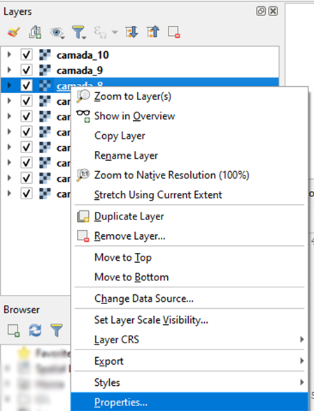 QGIS layer properties