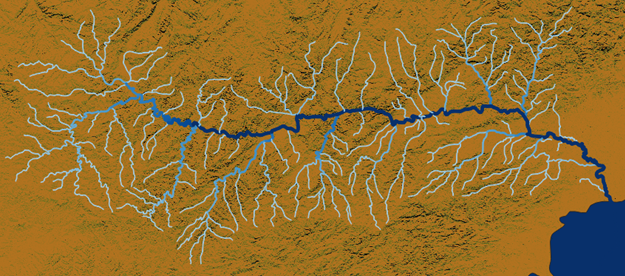 interpolated line river stream QGIS